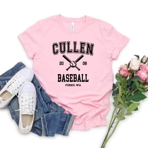 Twilight Cullen T-shirt with Forks baseball design