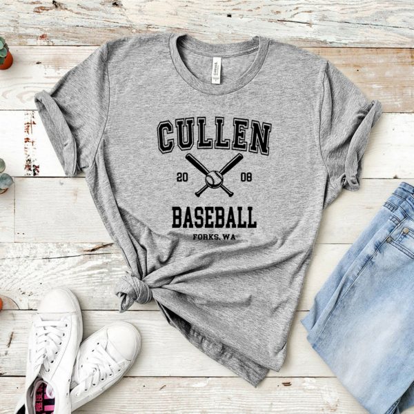 Twilight Cullen T-shirt with Forks baseball design