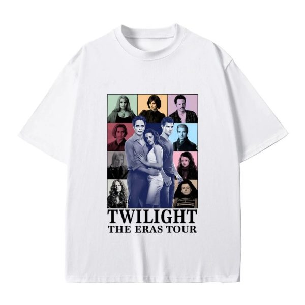Twilight Eras Tour T-shirts featuring Jacob Black, Bella Swan, and Edward Cullen – vintage, oversized, and casual for men and women