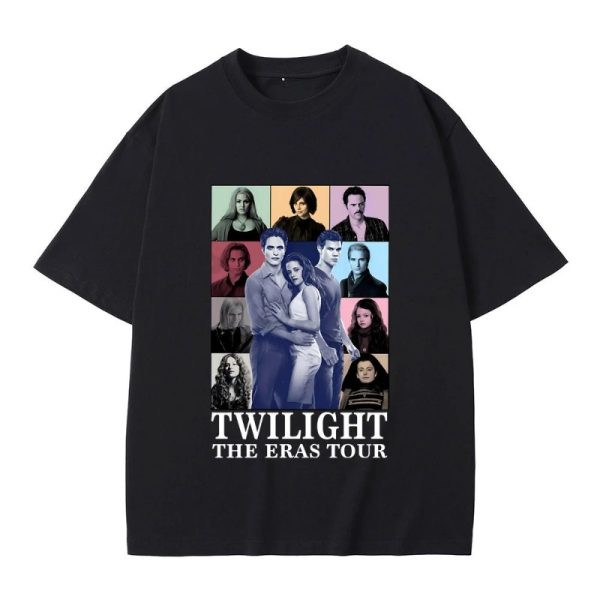 Twilight Eras Tour T-shirts featuring Jacob Black, Bella Swan, and Edward Cullen – vintage, oversized, and casual for men and women