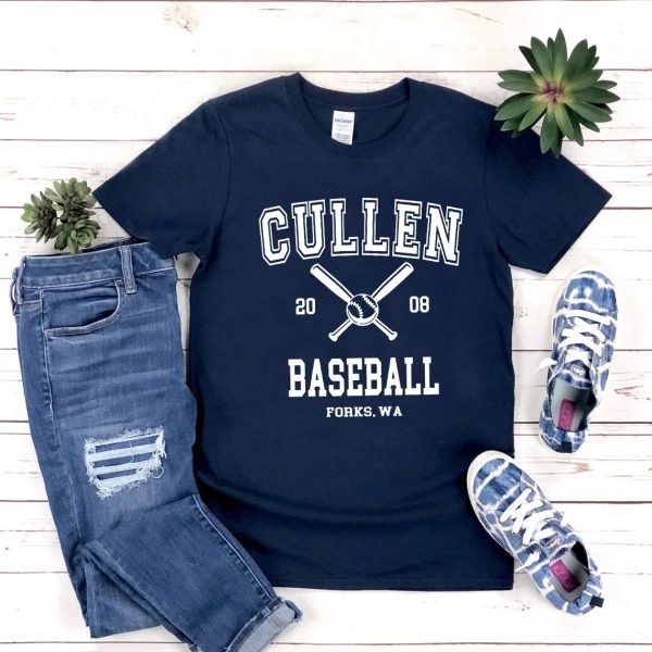 Twilight Cullen T-shirt with Forks baseball design