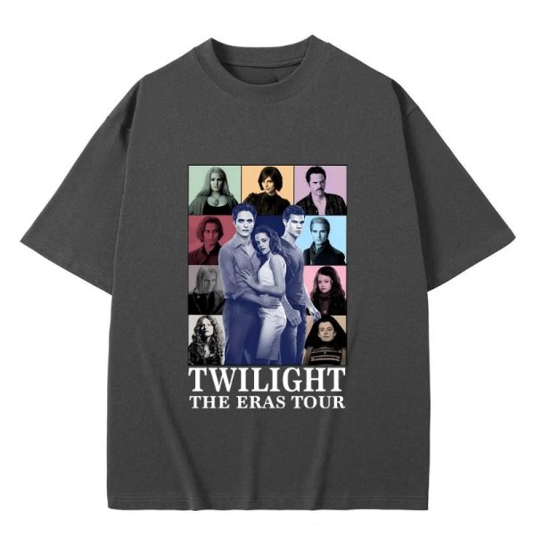 Twilight Eras Tour T-shirts featuring Jacob Black, Bella Swan, and Edward Cullen – vintage, oversized, and casual for men and women