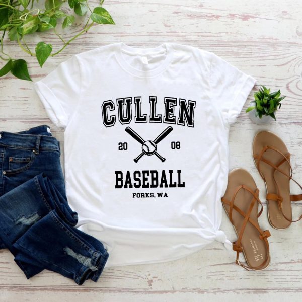 Twilight Cullen T-shirt with Forks baseball design