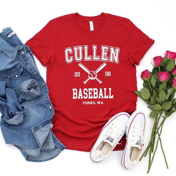 Twilight Cullen T-shirt with Forks baseball design