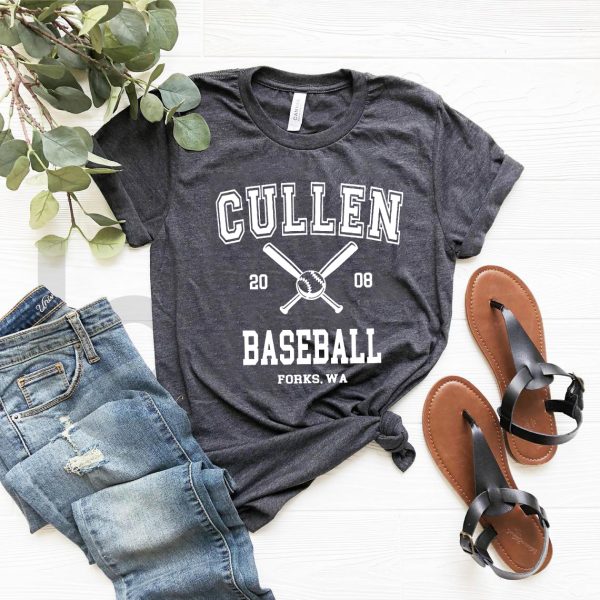 Twilight Cullen T-shirt with Forks baseball design