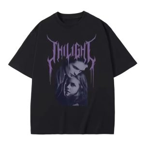 Twilight Bella and Edward Cullen T-Shirt – Short Sleeve, Round Neck, Printing Pullover – Multiple Sizes