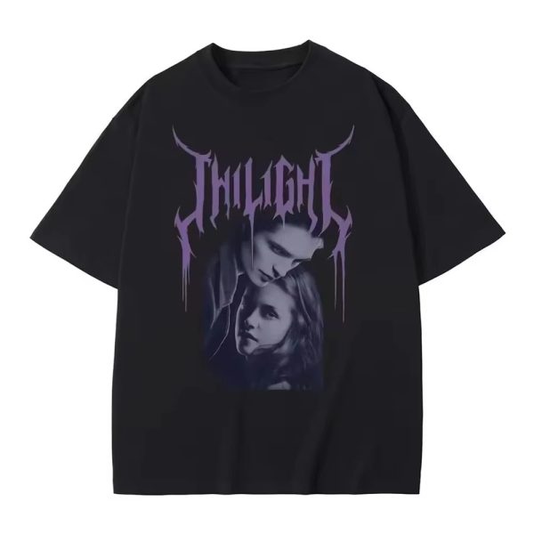 Twilight Bella and Edward Cullen T-Shirt – Short Sleeve, Round Neck, Printing Pullover – Multiple Sizes