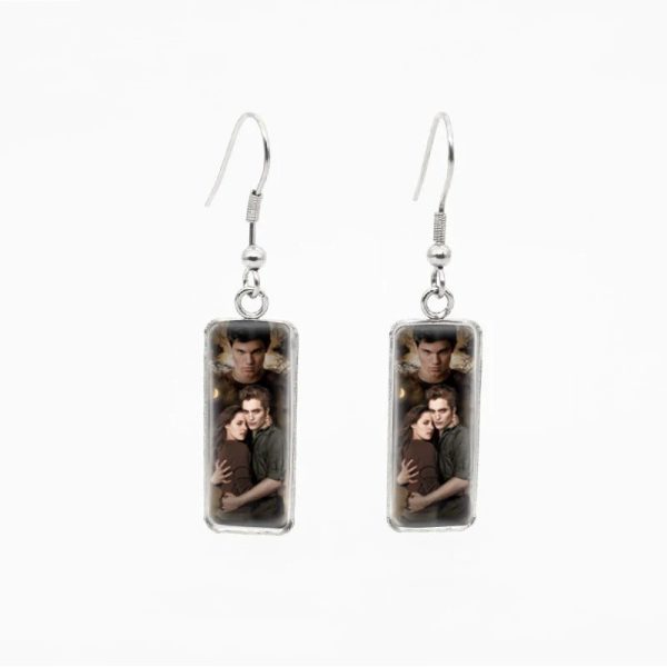 Twilight movie-inspired rectangle stainless steel earrings