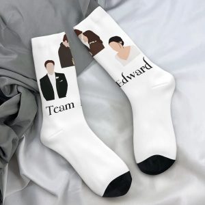  Twilight Edward Bella socks, kawaii movie stockings, non-slip spring socks for adults and men