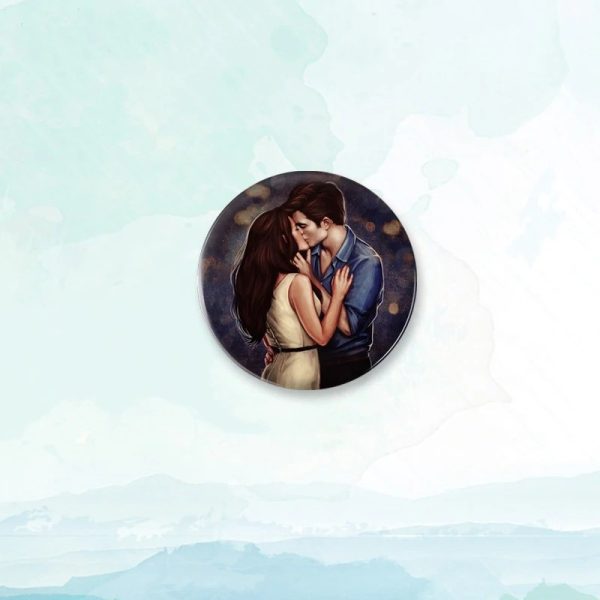 Twilight Edward Bella round portrait badge pin, perfect for backpack decoration and jewelry, multiple sizes available