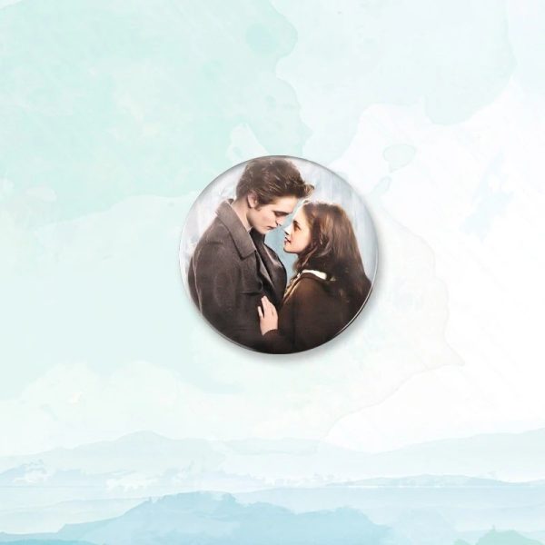 Twilight Edward Bella round portrait badge pin, perfect for backpack decoration and jewelry, multiple sizes available
