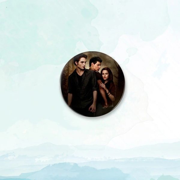 Twilight Edward Bella round portrait badge pin, perfect for backpack decoration and jewelry, multiple sizes available