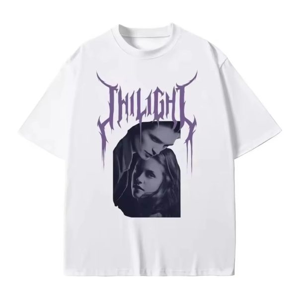 Twilight Bella and Edward Cullen T-Shirt – Short Sleeve, Round Neck, Printing Pullover – Multiple Sizes