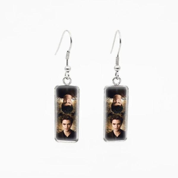 Twilight movie-inspired rectangle stainless steel earrings
