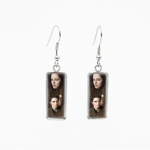 Twilight movie-inspired rectangle stainless steel earrings
