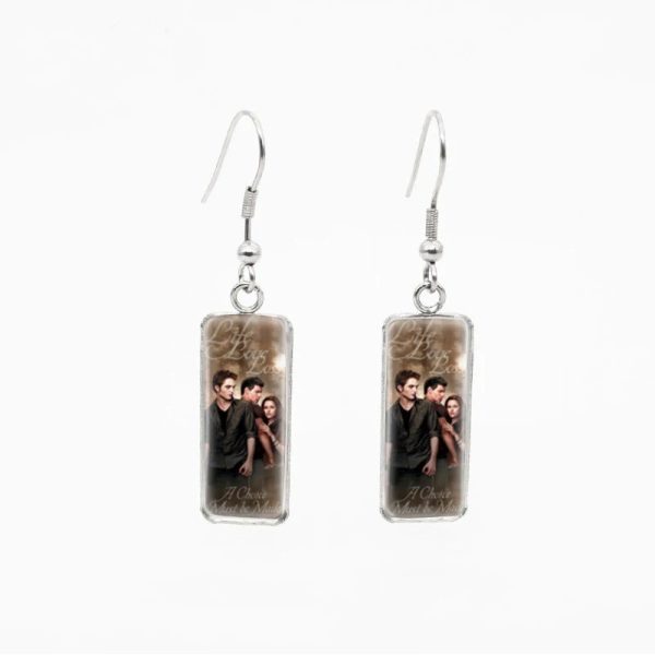 Twilight movie-inspired rectangle stainless steel earrings
