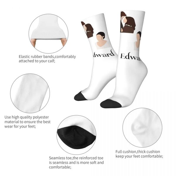 Twilight Edward Bella socks, kawaii movie stockings, non-slip spring socks for adults and men