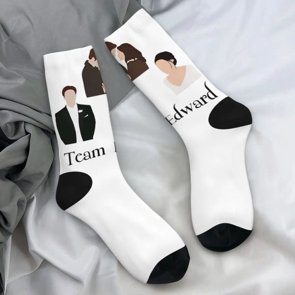 Twilight Edward Bella socks, kawaii movie stockings, non-slip spring socks for adults and men