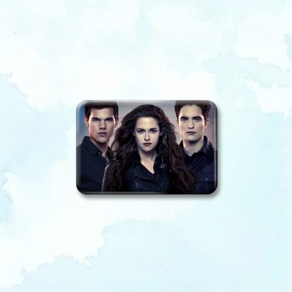Handcrafted Twilight Badge Pin – Edward Bella Renesmee Rectangle Brooch Jewelry
