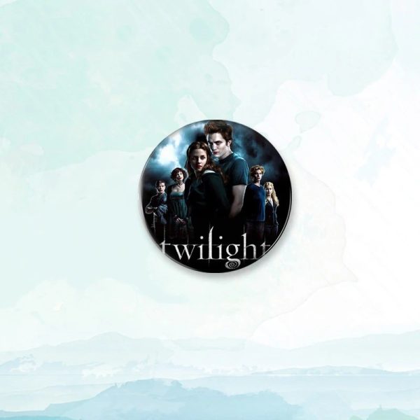 Twilight Edward Bella round portrait badge pin, perfect for backpack decoration and jewelry, multiple sizes available