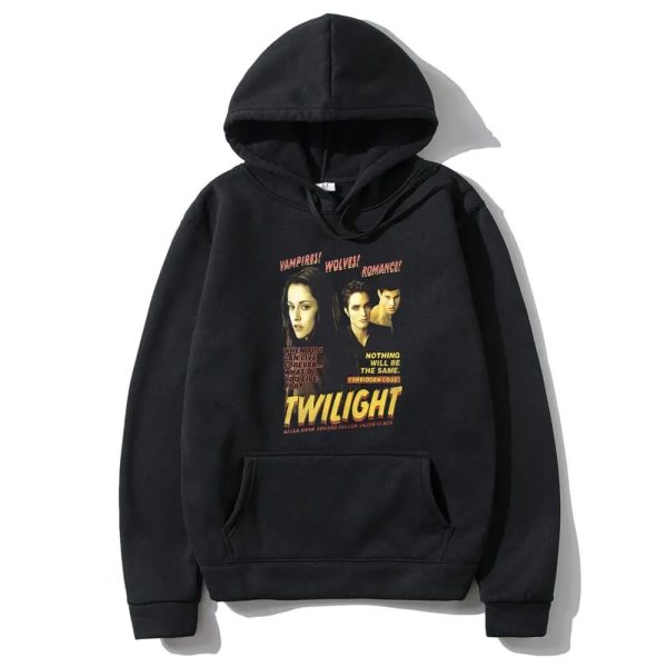 Vintage Twilight hoodie with Bella, Edward, and Jacob print