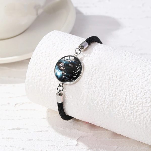Handmade Twilight Edward and Bella red black bracelet