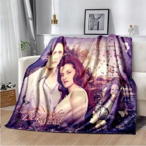 Soft vampire and werewolf blanket for eternal lovers
