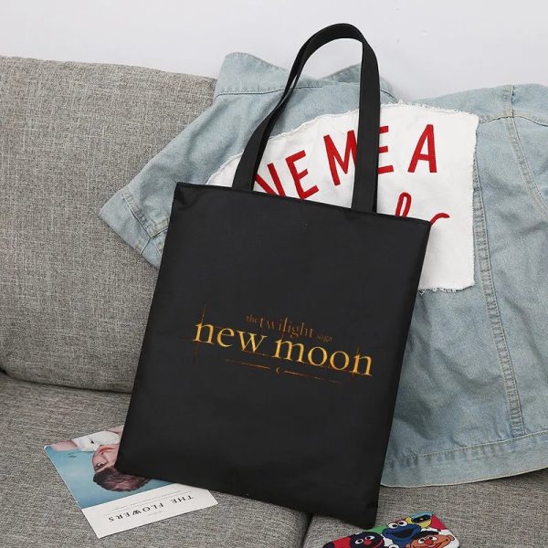 Twilight black canvas tote bag for men and women