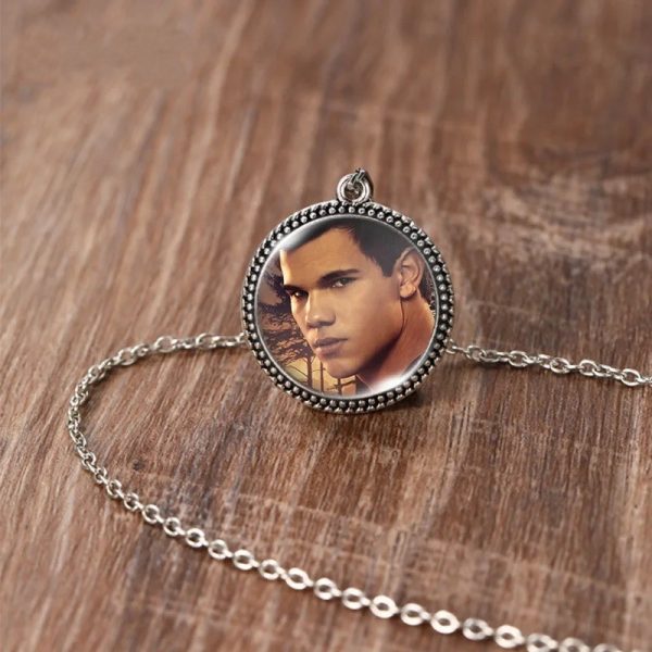 Twilight Bella Edward antique glass dome necklace