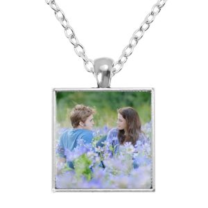 Twilight square pendant necklace with Bella, Edward, Jacob, and Renesmee