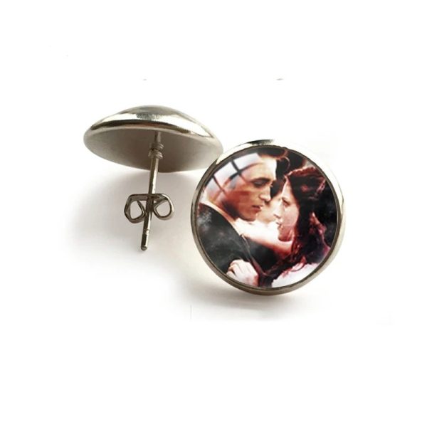 Twilight Cullen family round stud earrings glass dome