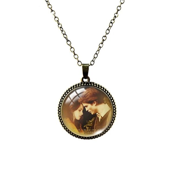Twilight movie pattern 1 inch glass cabochon antique necklace