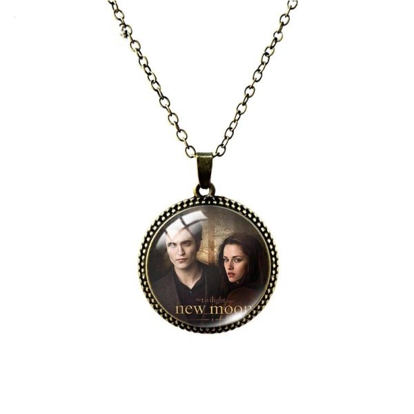Twilight movie pattern 1 inch glass cabochon antique necklace