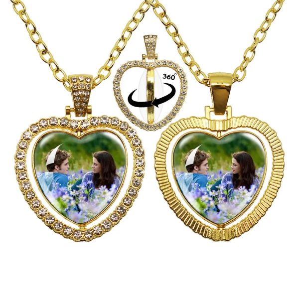 Twilight-inspired glass heart double sided necklace