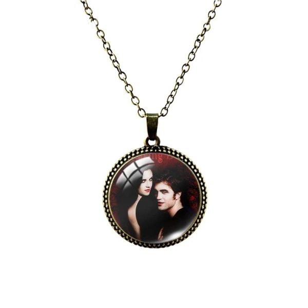 Twilight movie pattern 1 inch glass cabochon antique necklace