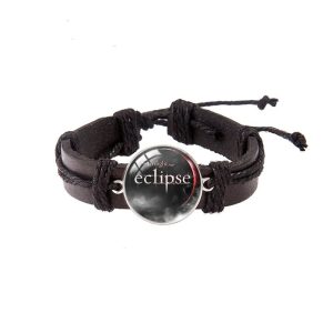 Twilight Edward Bella leather bracelet with glass dome