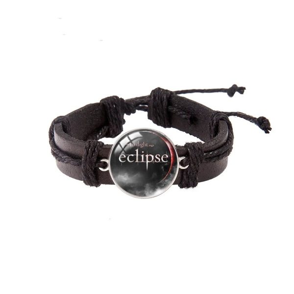 Twilight Edward Bella leather bracelet with glass dome