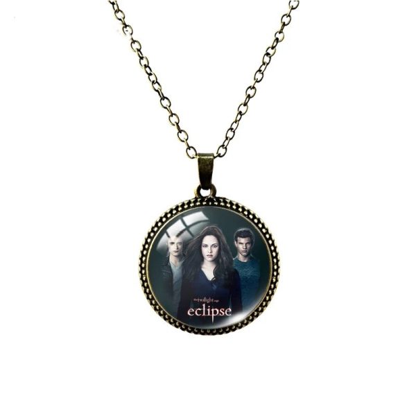 Twilight movie pattern 1 inch glass cabochon antique necklace