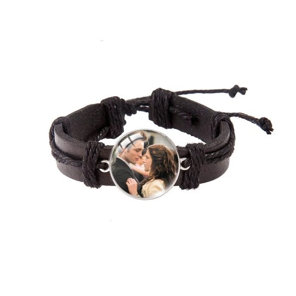 Twilight Edward Bella leather bracelet with glass dome