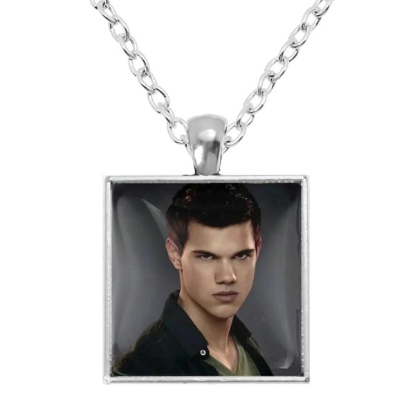 Twilight square pendant necklace with Bella, Edward, Jacob, and Renesmee