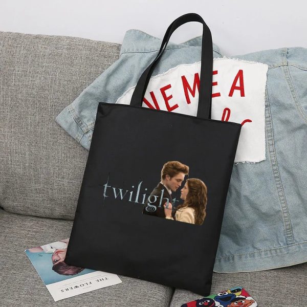 Twilight black canvas tote bag for men and women