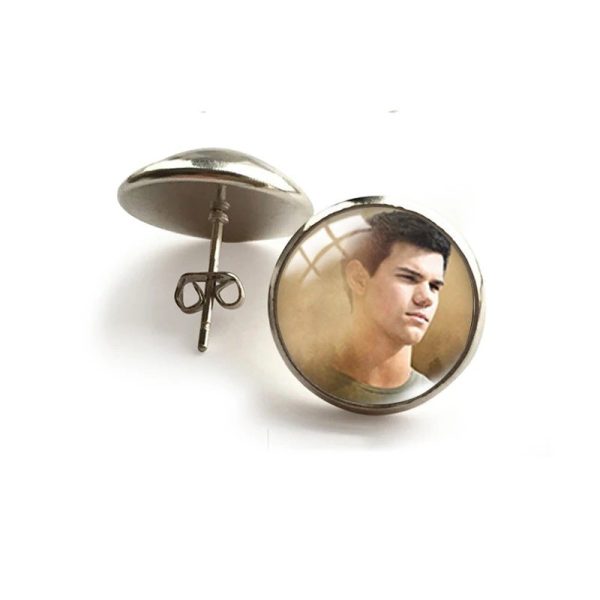Twilight Cullen family round stud earrings glass dome