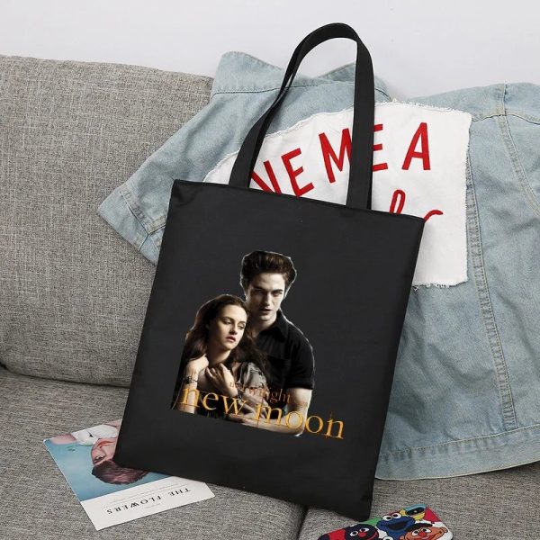 Twilight black canvas tote bag for men and women