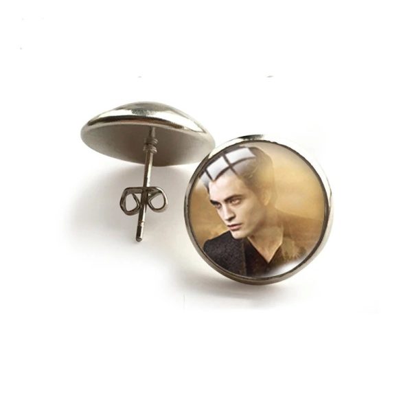 Twilight Cullen family round stud earrings glass dome