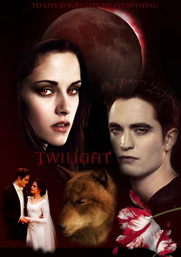 Twilight Movie Poster featuring Edward and Bella - Canvas Wall Art Print for Home, Bar, Cafe Decor
