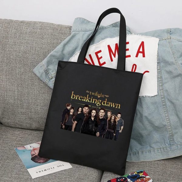 Twilight black canvas tote bag for men and women